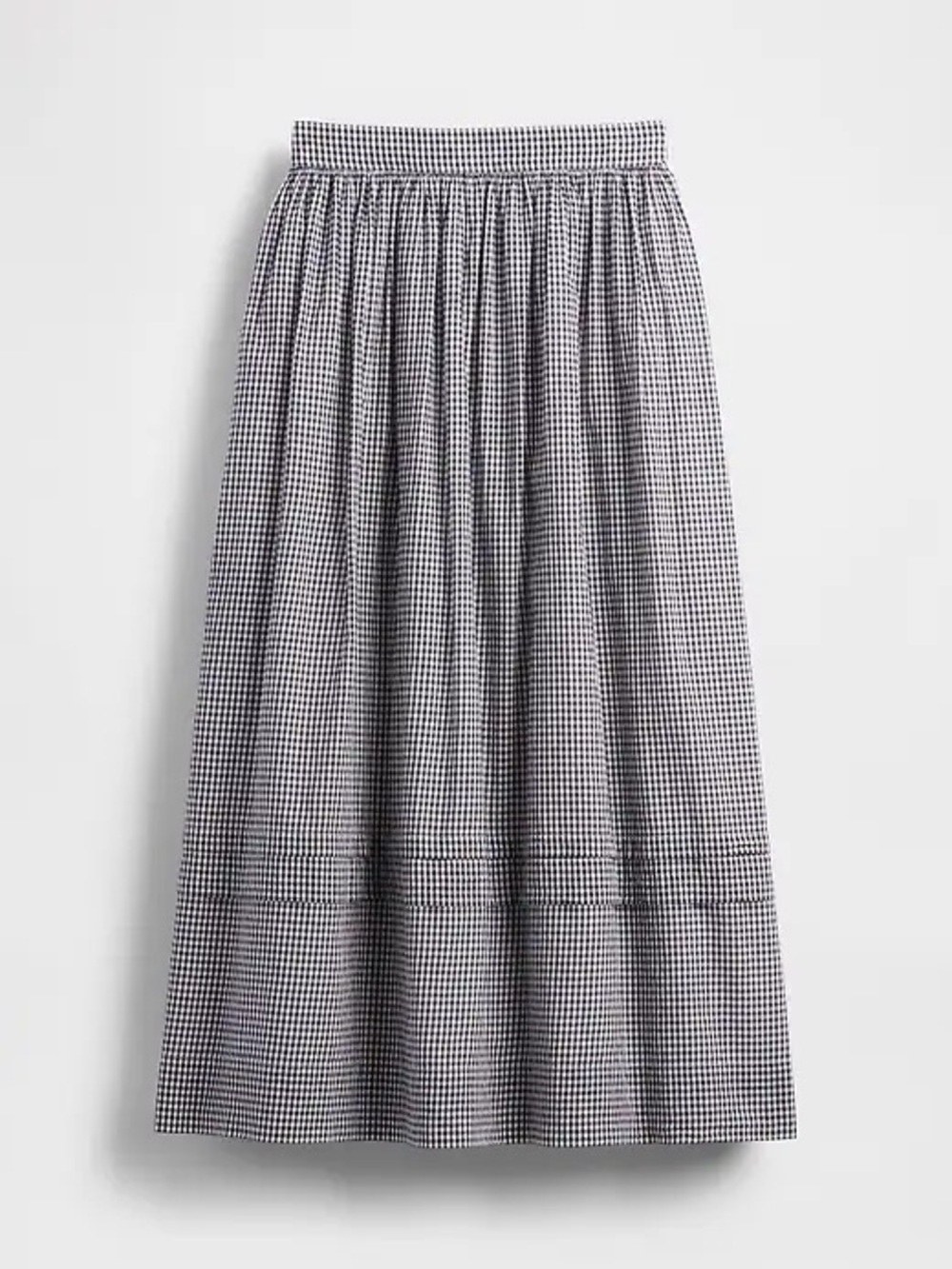 NWT GAP x DÔEN Gingham Midi Skirt Navy & White - Size Medium
